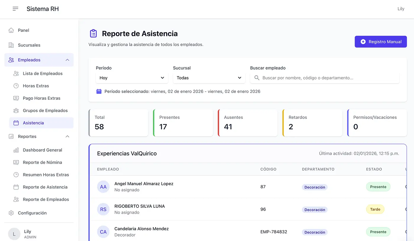 Sistema de Recursos Humanos - Vista 2